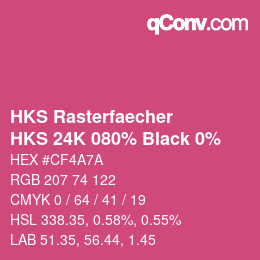 Color code: HKS Rasterfaecher - HKS 24K 080% Black 0% | qconv.com