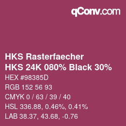 カラーコード: HKS Rasterfaecher - HKS 24K 080% Black 30% | qconv.com