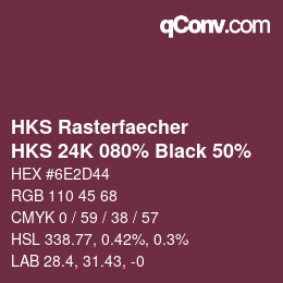 カラーコード: HKS Rasterfaecher - HKS 24K 080% Black 50% | qconv.com