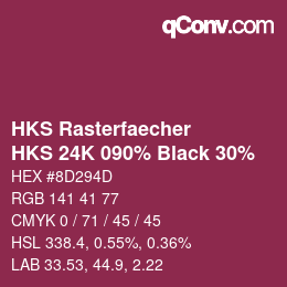 カラーコード: HKS Rasterfaecher - HKS 24K 090% Black 30% | qconv.com