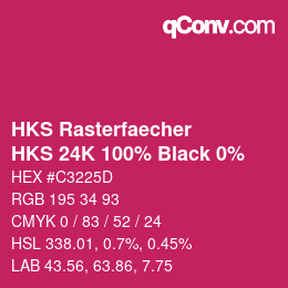 カラーコード: HKS Rasterfaecher - HKS 24K 100% Black 0% | qconv.com