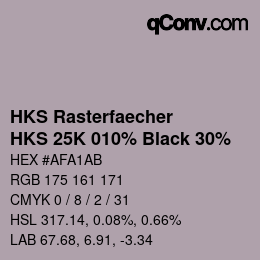 Color code: HKS Rasterfaecher - HKS 25K 010% Black 30% | qconv.com