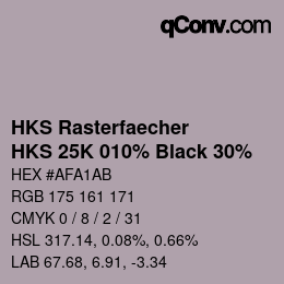 Color code: HKS Rasterfaecher - HKS 25K 010% Black 30% | qconv.com