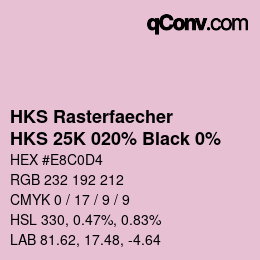 Código de color: HKS Rasterfaecher - HKS 25K 020% Black 0% | qconv.com