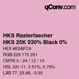 Farbcode: HKS Rasterfaecher - HKS 25K 030% Black 0% | qconv.com