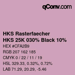 Farbcode: HKS Rasterfaecher - HKS 25K 030% Black 10% | qconv.com