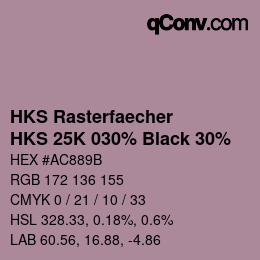 Código de color: HKS Rasterfaecher - HKS 25K 030% Black 30% | qconv.com