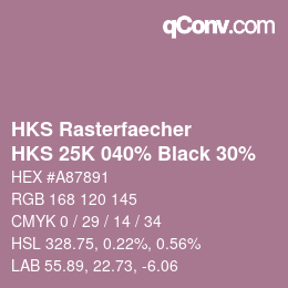 Código de color: HKS Rasterfaecher - HKS 25K 040% Black 30% | qconv.com