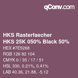 Código de color: HKS Rasterfaecher - HKS 25K 050% Black 50% | qconv.com