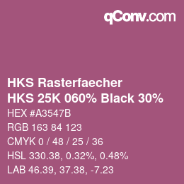 カラーコード: HKS Rasterfaecher - HKS 25K 060% Black 30% | qconv.com