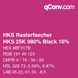 Farbcode: HKS Rasterfaecher - HKS 25K 080% Black 10% | qconv.com