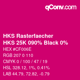 Color code: HKS Rasterfaecher - HKS 25K 090% Black 0% | qconv.com