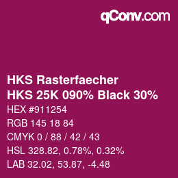 カラーコード: HKS Rasterfaecher - HKS 25K 090% Black 30% | qconv.com