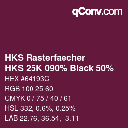 Code couleur: HKS Rasterfaecher - HKS 25K 090% Black 50% | qconv.com