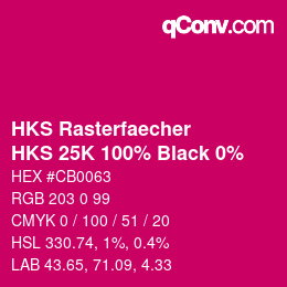 Color code: HKS Rasterfaecher - HKS 25K 100% Black 0% | qconv.com