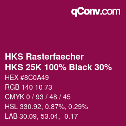 カラーコード: HKS Rasterfaecher - HKS 25K 100% Black 30% | qconv.com
