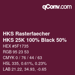 カラーコード: HKS Rasterfaecher - HKS 25K 100% Black 50% | qconv.com