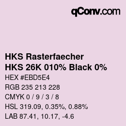 Code couleur: HKS Rasterfaecher - HKS 26K 010% Black 0% | qconv.com
