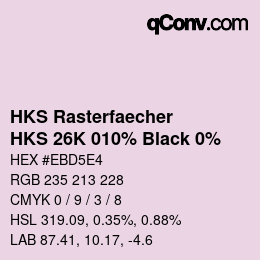 Color code: HKS Rasterfaecher - HKS 26K 010% Black 0% | qconv.com