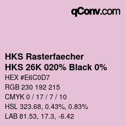 Código de color: HKS Rasterfaecher - HKS 26K 020% Black 0% | qconv.com