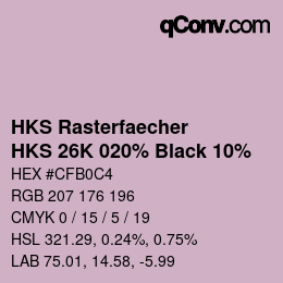 Farbcode: HKS Rasterfaecher - HKS 26K 020% Black 10% | qconv.com