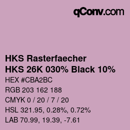 Código de color: HKS Rasterfaecher - HKS 26K 030% Black 10% | qconv.com