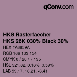 Code couleur: HKS Rasterfaecher - HKS 26K 030% Black 30% | qconv.com