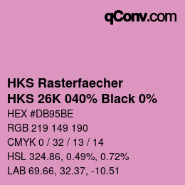 Code couleur: HKS Rasterfaecher - HKS 26K 040% Black 0% | qconv.com