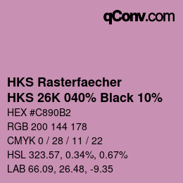 Code couleur: HKS Rasterfaecher - HKS 26K 040% Black 10% | qconv.com