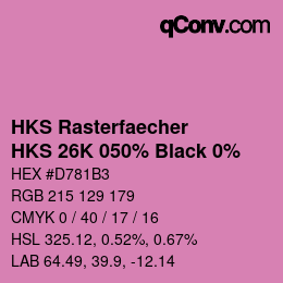 Farbcode: HKS Rasterfaecher - HKS 26K 050% Black 0% | qconv.com