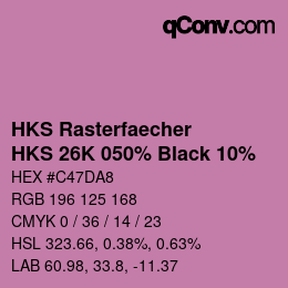 Farbcode: HKS Rasterfaecher - HKS 26K 050% Black 10% | qconv.com