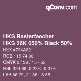 Código de color: HKS Rasterfaecher - HKS 26K 050% Black 50% | qconv.com