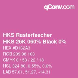 カラーコード: HKS Rasterfaecher - HKS 26K 060% Black 0% | qconv.com