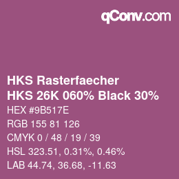 Farbcode: HKS Rasterfaecher - HKS 26K 060% Black 30% | qconv.com