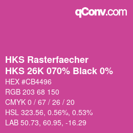 Color code: HKS Rasterfaecher - HKS 26K 070% Black 0% | qconv.com