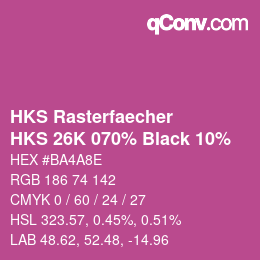 Código de color: HKS Rasterfaecher - HKS 26K 070% Black 10% | qconv.com