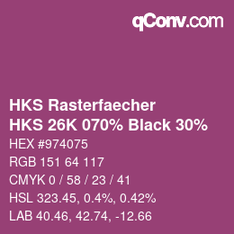 カラーコード: HKS Rasterfaecher - HKS 26K 070% Black 30% | qconv.com
