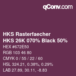 Color code: HKS Rasterfaecher - HKS 26K 070% Black 50% | qconv.com
