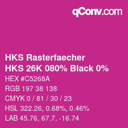 Color code: HKS Rasterfaecher - HKS 26K 080% Black 0% | qconv.com