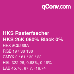 Código de color: HKS Rasterfaecher - HKS 26K 080% Black 0% | qconv.com