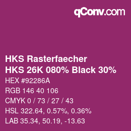 Color code: HKS Rasterfaecher - HKS 26K 080% Black 30% | qconv.com