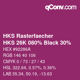 Code couleur: HKS Rasterfaecher - HKS 26K 080% Black 30% | qconv.com