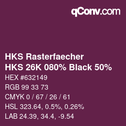 Farbcode: HKS Rasterfaecher - HKS 26K 080% Black 50% | qconv.com