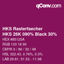 Color code: HKS Rasterfaecher - HKS 26K 090% Black 30% | qconv.com