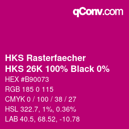 Color code: HKS Rasterfaecher - HKS 26K 100% Black 0% | qconv.com