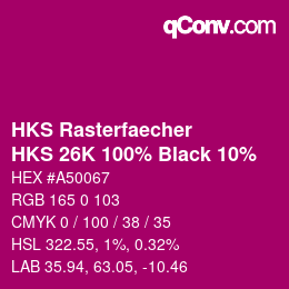 カラーコード: HKS Rasterfaecher - HKS 26K 100% Black 10% | qconv.com