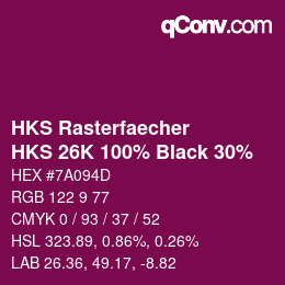 Color code: HKS Rasterfaecher - HKS 26K 100% Black 30% | qconv.com