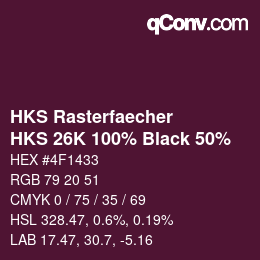 Color code: HKS Rasterfaecher - HKS 26K 100% Black 50% | qconv.com