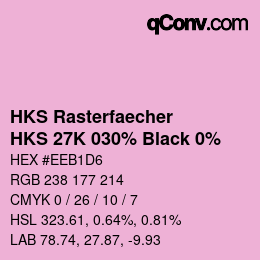 Code couleur: HKS Rasterfaecher - HKS 27K 030% Black 0% | qconv.com