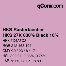 カラーコード: HKS Rasterfaecher - HKS 27K 030% Black 10% | qconv.com